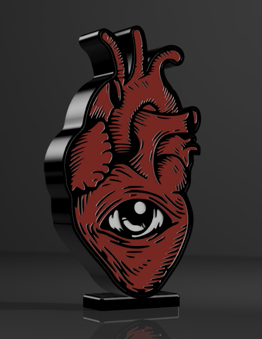 Heart With All Seeing Eyeball RED