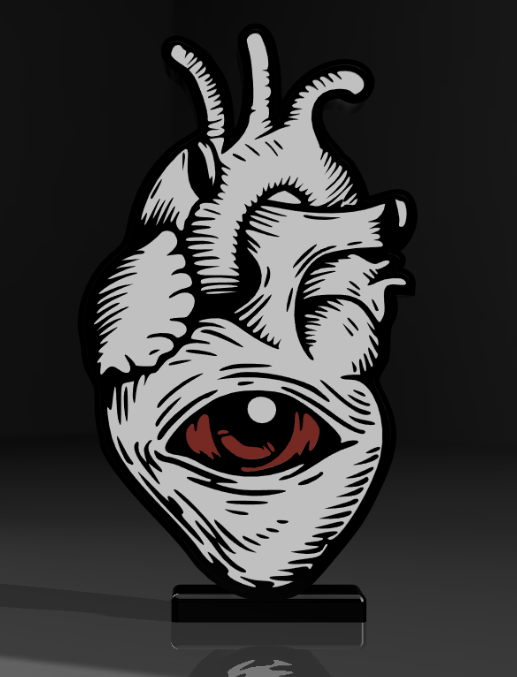 Heart With All Seeing Eyeball White and Red