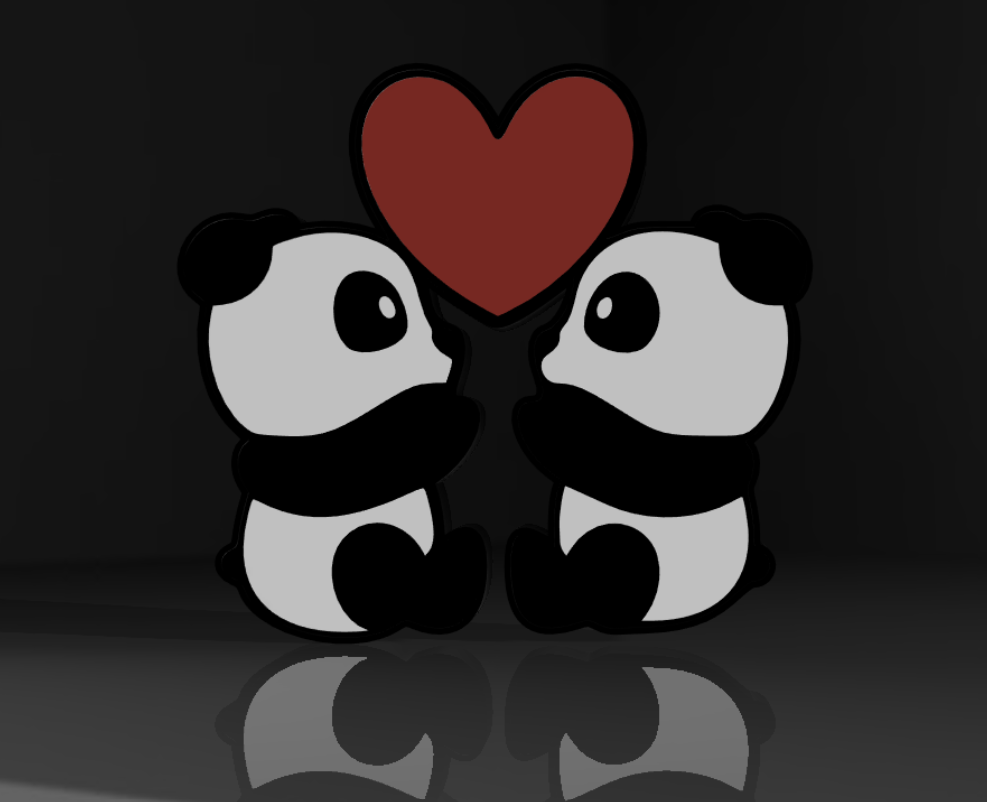 Panda Love Lamp #1